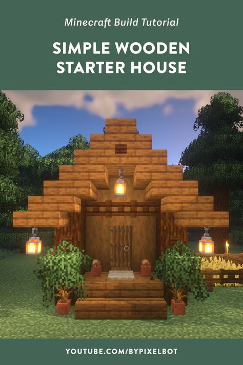 Minecraft: How to Build a Wooden Starter House (Easy, Simple, and Perfect for Survival) Cute Small Village Houses Minecraft, Minecraft Small Wooden House, Small Minecraft Houses Cottages Simple, Minecraft Starter House Survival Easy, Small Aesthetic Minecraft Houses, Easy Small Minecraft Houses, Small Minecraft Survival House, Small Cozy Minecraft House, Simple Minecraft Houses Survival Easy