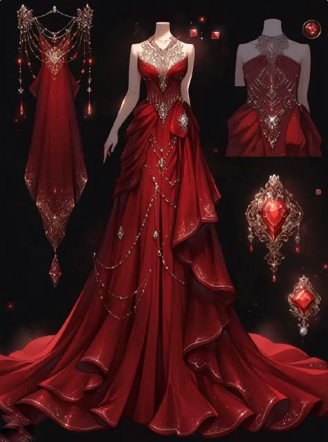 Aesthetic Red Dress, Otto Hightower, Visenya Targaryen, Magical Dress, Beautiful Long Dresses, Aesthetic Dress, Fantasy Dresses, Fashion Drawing Dresses, Royal Dresses