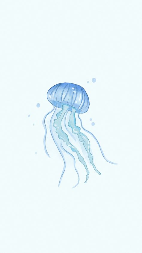 Cute Summer Phone Wallpapers, Cute Jellyfish Wallpaper, Wallpaper Backgrounds Home Screen, Phone Backgrounds Ideas, Blue Ocean Wallpaper, Jellyfish Background, Wallpaper Jellyfish, Wallpaper Profile Picture, Blue Phone Wallpaper