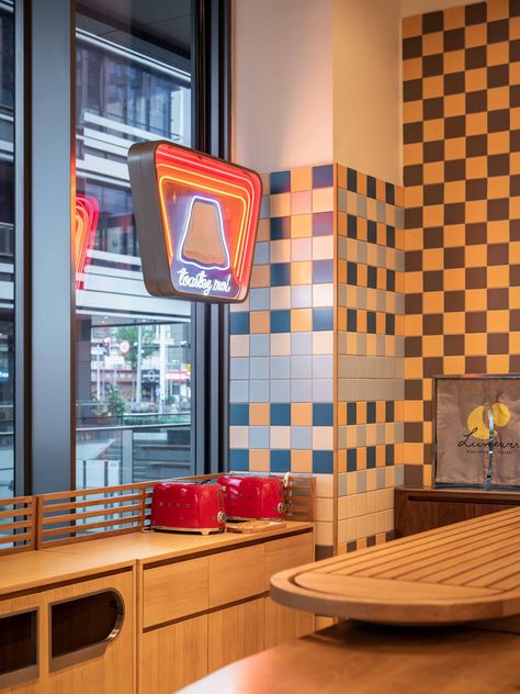 shanghai interior design, bon enfant retro futurism Retro Futurism Interior, Interior Restaurant Design, Visions Of The Future, Interior Restaurant, French Illustration, French Chocolate, Shanghai China, Restaurant Interior Design, Retro Futuristic