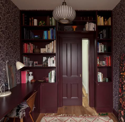 Boerum Hill Whimsy - Transitional - Home Office - New York - by The Brooklyn Studio | Houzz New York Brownstone Interior, Office Inspiration Workspaces, Transitional Home Office, Historic Renovation, Library Study, Paris Home, Living Room Photos, Built In Furniture, Transitional House