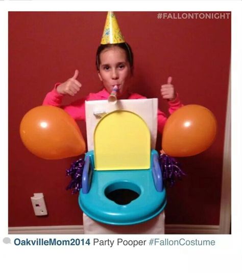 Party Pooper Costume Jimmy Fallon Tonight Show, Halloween Costumes Party, Party Pooper, Halloween Costumes 2014, Late Night Show, Tags Diy, Diy Costume, The Tonight Show, Diy Tags