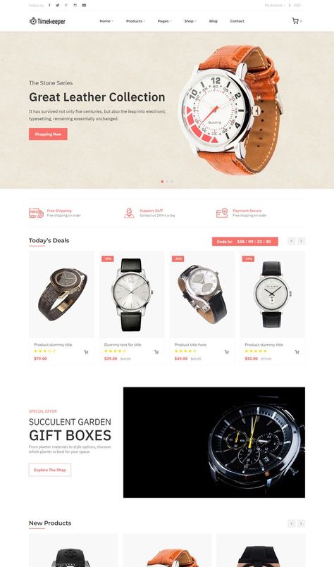 Shopify Store Ideas, Shopify Product Page, Watches Website Design, Shopify Store Design Ideas, Shopify Website Design Templates, Watch Website Design, Shopify Store Design, Shopify Theme Templates, Shopify Website Design Inspiration