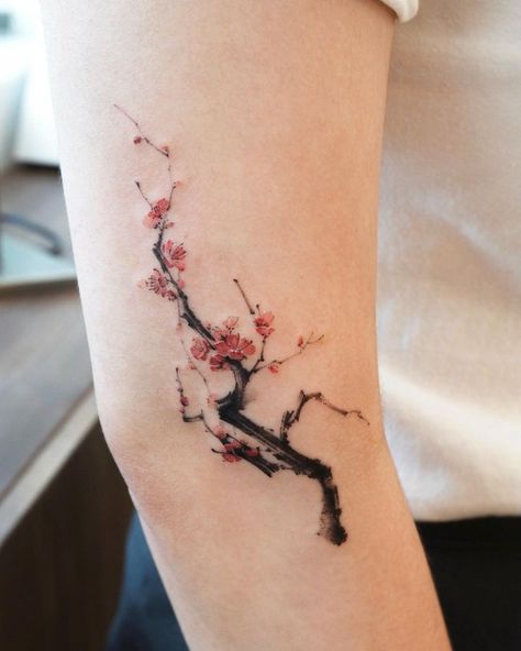 Tato Cover, Couple Small Tattoos, Couple Tato, Boy Tattoo Ideas, Hand Tato, Tato Design, Bonsai Tree Tattoos, Tree Branch Tattoo, Sakura Tattoo