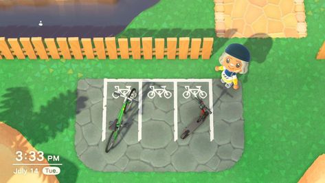 Bike Parking Animal Crossing, Acnh Parking Code, Parking Lot Acnh Code, Acnh Parking Lot Design Code, Animal Crossing Parking Lot Code, Acnh Volleyball Court Design Code, Acnh Parking Lot Design, Acnh Bike Parking, Acnh Parking Lot Code