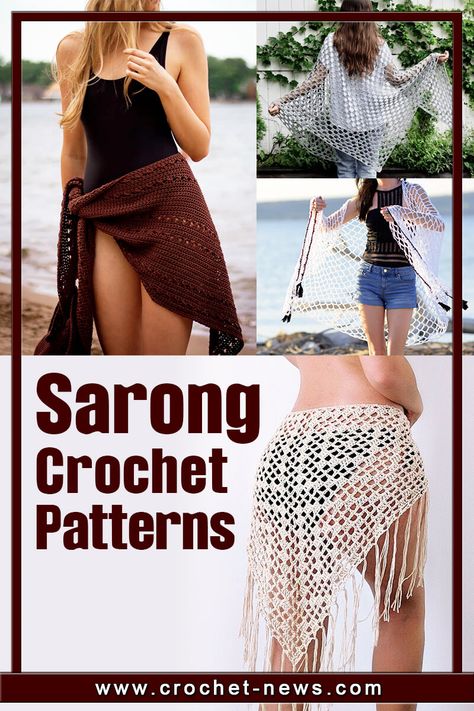 Crochet Boho Sarong Pattern Free, Crochet Beach Skirt Pattern, Free Crochet Sarong Pattern, Sarong Pattern, Crochet Swimsuit Coverup Pattern, Crochet Swim Skirt, Crochet Beach Sarong, Crochet Beach Cover Up Skirts, Crochet Beach Sarong Pattern Free