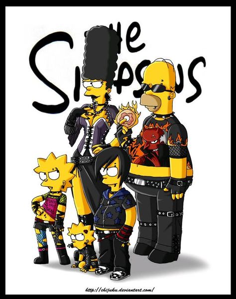 The Simpson gothic by chijuku on DeviantArt Morbider Humor, The Simpsons Family, Simpsons Drawings, Marge Simpson, Simpsons Art, The Simpson, Homer Simpson, Futurama, Logo Sticker