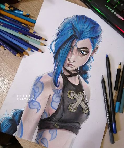 Jinx Tattoo, Hand Tattoo Cover Up, League Of Legends Poster, Studera Motivation, Arcane League Of Legends, Anime Artwork Wallpaper, Cool Sketches, Motivational Art, Anime Character Drawing