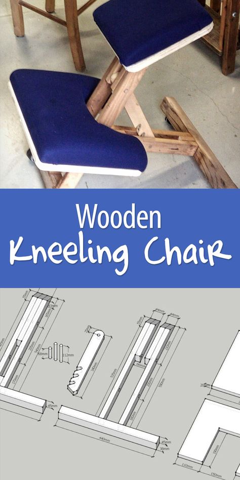 Kneeling chairs can be expensive. Make your own to your exact body measurements. Diy Furniture Chair, Ergonomic Kneeling Chair, Kneeling Chair, Wood Crafting Tools, Diy Holz, Interior Design Diy, Diy Chair, Woodworking Furniture, Ergonomic Chair