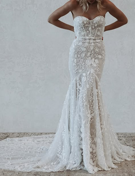 Penny Made With Love Bridal, Lace Strapless Wedding Dress, Strapless Wedding Dresses, Lovely Bride, Lace Mermaid Wedding Dress, Lace Wedding Dresses, Dress Inspo, Wedding Dreams, Some Day