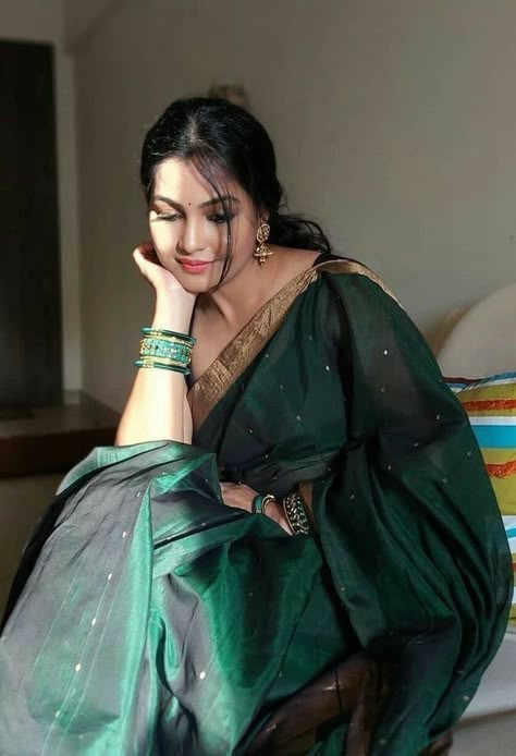 A Woman, Saree, Bed, Green, On Instagram, Instagram