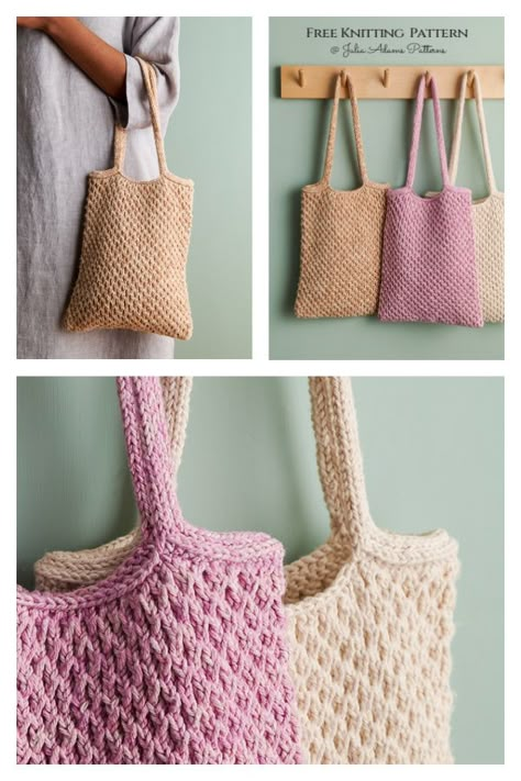 Summer Lace Tote Bag Free Knitting Pattern Easy Knit Purse, Knit Bag Pattern Free Totes, Knitting Patterns Bags Free, Knitted Purse Patterns Free, Bag Knitting Patterns, Knitted Bags Free Patterns, Knit Bag Pattern, Easy Crochet Tote Bag, Crochet Tote Bag Pattern