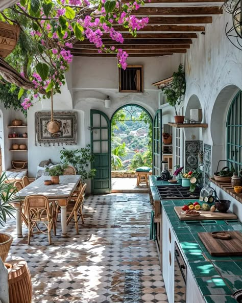 South Of France Home Interiors, Europe Home Design, Italy Houses Interior, Spanish Cottage House, Soft Spanish Aesthetic, Italian Inspired Home Decor, California Aesthetic House, Spanish Cottage Exterior, Spanish House Aesthetic