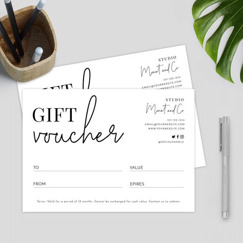 Gift Card Design Voucher, Gift Voucher Design Ideas, Gift Certificate Ideas, Gift Certificate Design, Printable Vouchers, Photography Gift Certificate Template, Gift Voucher Template, Gift Voucher Design, Voucher Template