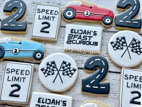 Two Fast Car Theme Birthday, 2 Fast Birthday Party Cookies, Racing Birthday Cookies, Race Car Themed Cookies, Two Fast Two Curious Cookies, 2 Fast 2 Curious Cookies, 2 Fast 2 Curious Birthday Cookies, Two Fast Sugar Cookies, 2 Fast Birthday Cookies