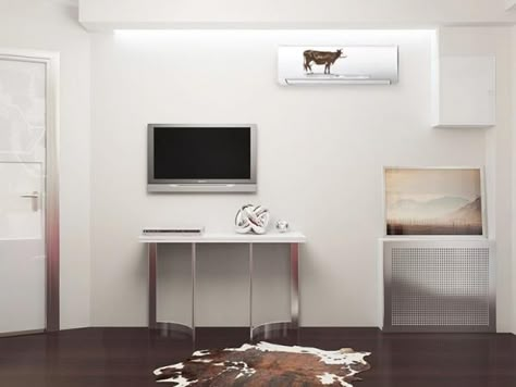 how to hide or decorate mini split units How To Hide A Mini Split Unit, Mini Split Cover Ideas Wall, Mini Split Cover Ideas Indoor, Mini Split Air Conditioner Hide, Hide Air Conditioner Unit Indoor, Hide Cables On Wall, Air Conditioner Cover Indoor, Air Conditioner Hide, Wall Ac Unit