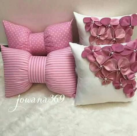 Sewing Pillows Decorative, Diy Pillow Designs, Kids Diy Crafts, Draps Design, Tas Denim, Bow Pillows, Pillow Crafts, Bantal Sofa, Trendy Sewing