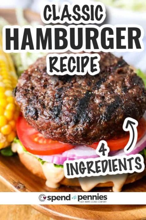 Ultimate Hamburger Recipe, 5 Ingredient Hamburger Recipes, Hamburger On Grill Recipes, Smashed Hamburger Patties, Classic Hamburger Recipes, George Foreman Grill Recipes Hamburgers, Easy Beef Burger Recipes, Keto Hamburger Patties, Spices For Hamburger Patties