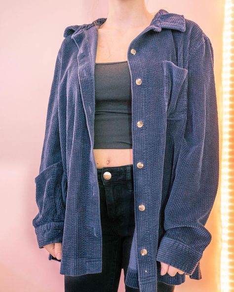 Blue Corduroy Jacket Outfit, Corduroy Jacket Outfit, Blue Corduroy Jacket, Thrifted Outfits, Thrift Flip, Blue Corduroy, Street Kids, Original Characters, Jacket Outfit