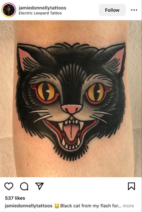 Traditional Alligator Tattoo Flash, Black Cat Traditional Tattoo, Traditional Black Cat Tattoo, Alligator Tattoo, Black Cat Tattoo, Black Cat Tattoos, Tattoo Traditional, Vintage Tattoo, American Traditional