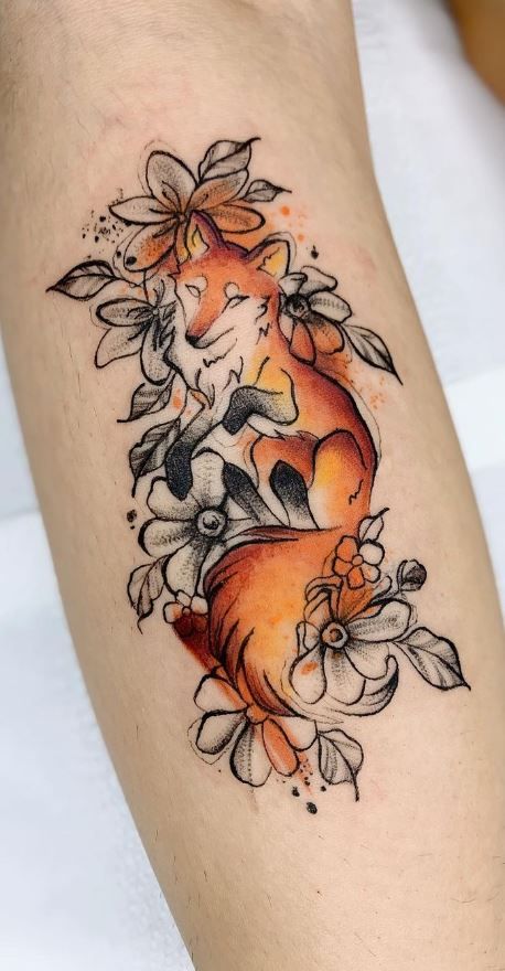 Small Fox Tattoo, Small Neck Tattoos, Fox Tattoo Design, Tattoo Me, Animal Tattoo Ideas, Neck Tattoos Women, Fox Face, Fire Tattoo, Fox Tattoo