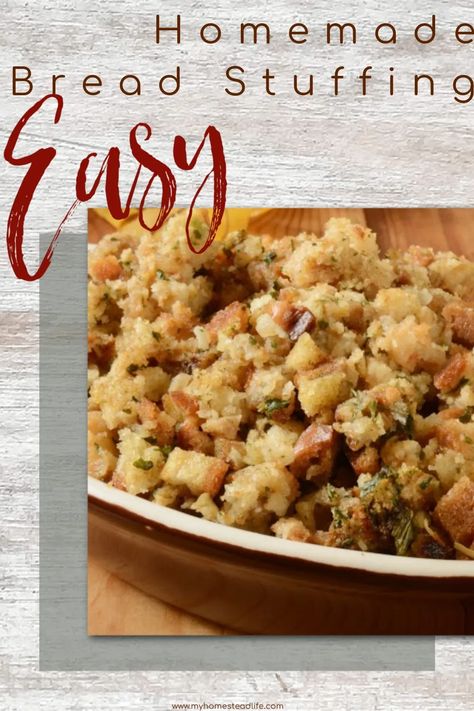 Farmhouse On Boone Stuffing, Whole Grain Stuffing Recipe, Easy Homemade Stuffing Thanksgiving, Bread Cubes For Stuffing Recipe, Betty Crocker Old Fashioned Bread Stuffing, Stuffing With Homemade Bread, Stuffing Recipes Thanksgiving Small Batch, Homage Stuffing, Making Stuffing From Bread