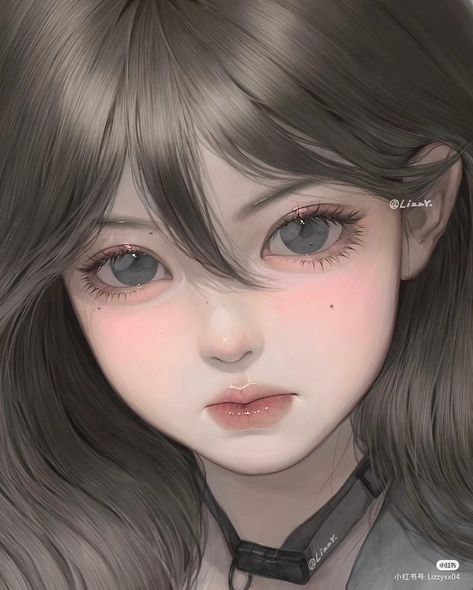 Cr : ��荔枝lizzyxx Kartu Pokemon, Semi Realism, Shy Girl, Drawing Tutorial Face, Dreamy Artwork, Cute Bear Drawings, Cute Couple Wallpaper, Easy Drawings Sketches, Digital Art Anime