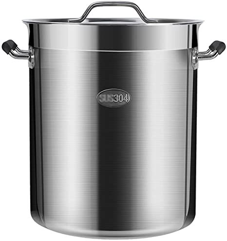 Stockpots 304 Stainless Steel Stock Pot, Diameter 25cm, Height 25cm, Suitable For All Stove Tops(12 .3L) (Color : Silver, Size : 2525cm(12.3L)) Water Barrel, Casserole Pan, Induction Stove, Pasta Pot, Stock Pots, Cookware Set Stainless Steel, Steel Barrel, Pots And Pans Sets, Induction Cooker