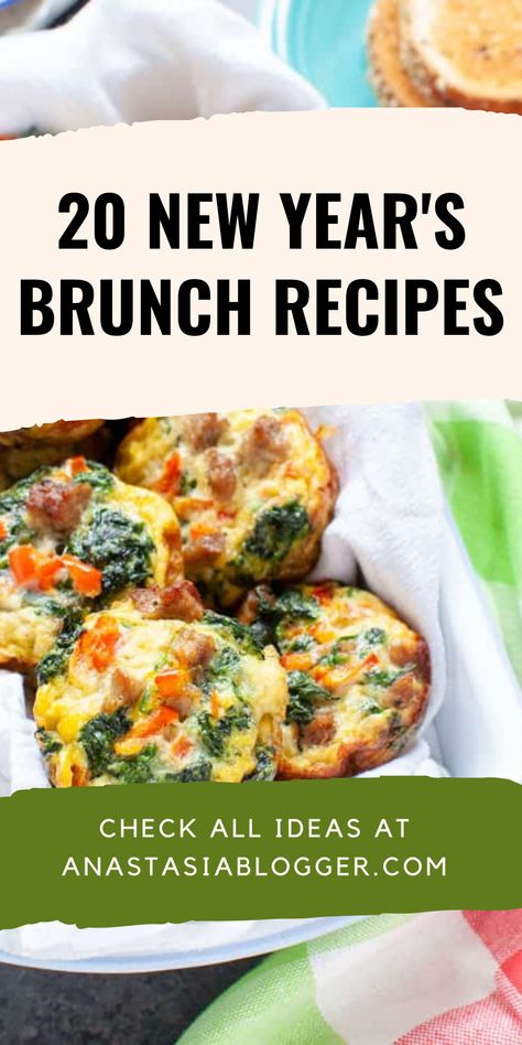 Explore these 20 delicious New Year's Day brunch recipes, featuring savory and sweet options to enjoy with family and friends. Perfect for starting your New Year celebrations with flavorful food! New Year’s Day Brunch Recipes, January Brunch Ideas, Nye Brunch Ideas, New Year’s Eve Brunch Ideas, New Year’s Eve Brunch, New Year’s Day Breakfast Ideas, New Year’s Day Breakfast, New Year’s Day Brunch Ideas, New Year’s Day Brunch