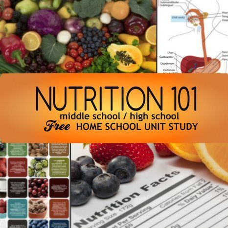 Nutrition 101 FREE Middle School High School Unit Study Teaching Nutrition To High Schoolers, Homeschool Health, Nutrition 101, High School Health, Unit Studies Homeschool, School Nutrition, Nutrition Classes, Nutrition Activities, Nutrition Quotes