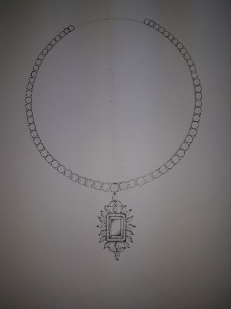 Simple Jewelry Drawing, Jewellery Drawing Sketches, Necklace Designs Sketch, Necklace Illustration Drawing, Jwellery Designing Drawing, Necklace Drawing Sketch, Jewellery Design Sketches For Beginners, Necklace Drawing Sketch Simple, Bracelet Sketch