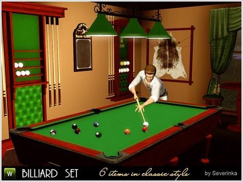 billiards set Mod Pool, Art Deco Shelf, Mods Sims 4, Ts3 Cc, Sims 3 Cc Finds, Sims Games, Sims4 Clothes, Billiards Pool, Sims 4 Cc Furniture