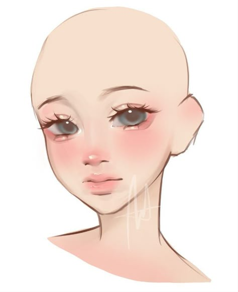 Drawing Inspiration Digital, Facing Up Reference, Jelly Art Style How To Draw Eyes, Jelly Art Sketch, Jelly Art Style Sketch, Jelly Art Style Base, Jelly Drawing Style, Drawing Face Base, Makeup Base Drawing