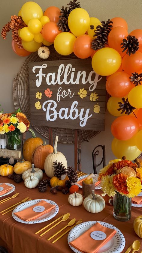 15 Fall Baby Shower Themes Ideas – ToolzView Farmhouse Baby Shower Ideas, Fall Themed Baby Shower Ideas, Farmhouse Baby Shower, Work Baby Showers, Gender Reveal Party Food, Fall Baby Shower Themes, Farm Baby Shower, Magical Woodland, Adventure Baby Shower