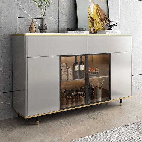 Modern crockery unit design | Crockery almirah / Cabinet ideas - Organize declutter Crockery Units Modern, Crockery Unit Design Dining Rooms, Crockery Cabinet Design, Crockery Cabinet, Crockery Unit Design, Crockery Design, Dining Sideboard, Slate Color, Crockery Unit