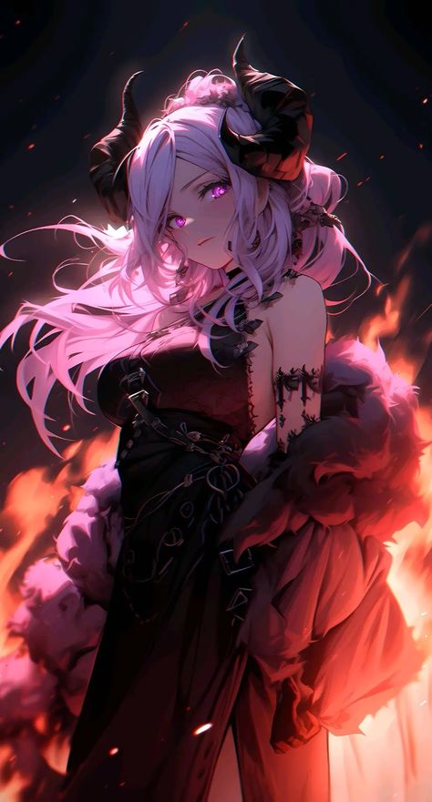 Demon Queen Anime, Anime Demon Female, Silver Wolf Wallpaper, Demon Queen, Female Demons, Fantasy Demon, Samurai Anime, Queen Anime, Anime Devil