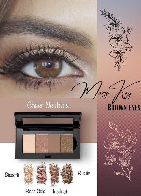 Eyeshadow for Brown eyes Mary Kay Eye Shadow Look, Mary Kay Rustic Eyeshadow, Mary Kay Eyeshadow Looks Brown Eyes, Marykay Eye Shadow Looks, Mary Kay Eyeshadow Looks, Mary Kay Eye Shadow, Mary Kay Facial, Mary Kay Eyeshadow, Brown Eye Makeup Tutorial