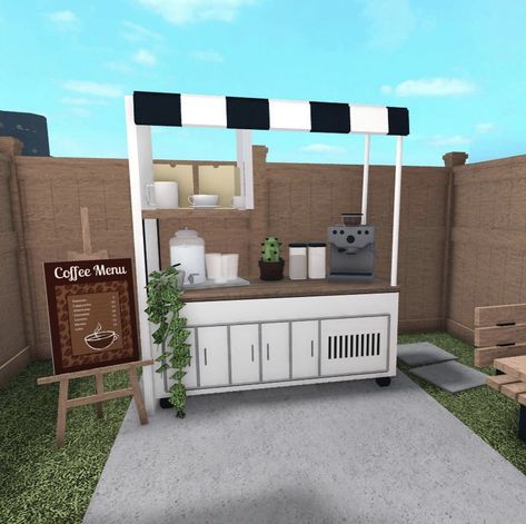 Bloxburg Town Shops Ideas, Bloxburg Stand Ideas, Bloxburg Food Truck, Bloxburg Food Stand, Bloxburg Waterpark, Bloxburg Business, Bloxburg Bakery, Apartment Loft Ideas, Bloxburg Tips