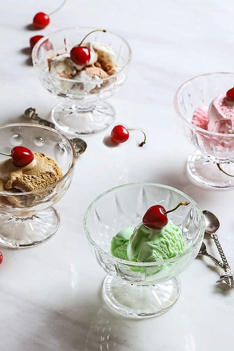 The Cutest Ice Cream Bowls For Summer Basement Dry Bar Ideas, Dry Bar Ideas, Mini Trifle, Ice Cream Glasses, Sundae Glasses, Ice Cream Bowls, Ice Cream Cups, Ice Cream Dishes, Glass Dessert Bowls