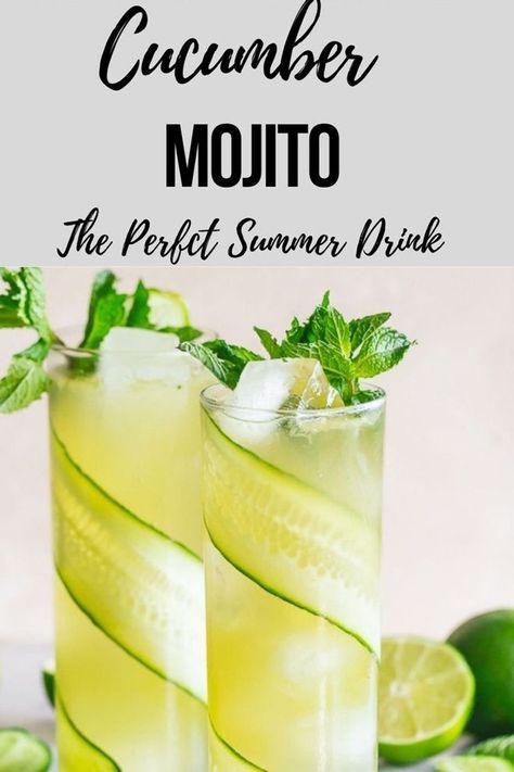 How about a refreshing Cucumber Mojito? Made with light rum, coconut sugar, soda water and freshly muddled cucumber, mint and lime, this is one cocktail you’ll enjoy kicking back with. Cucumber Mint Mojito, Cucumber Mojito, Lime Drinks, Mint Mojito, Mojito Cocktail, Light Rum, Healthy Drinks Smoothies, Soda Water, Eat Seasonal