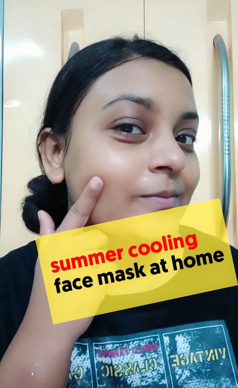 Summer face mask for glowing skin | instant cooling face mask Summer Face Pack, How To Make Face Mask, Cooling Face Mask, Face Mask For Glowing Skin, Summer Face Mask, Mask For Glowing Skin, Face Mask At Home, Mask At Home, Mask For Oily Skin