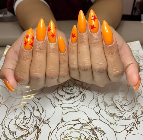 Dragon Ball X Nails, Dragon Ball Nails Acrylic, Dragon Ball Nails Art, Charizard Nails, Dragonball Z Nails, Dragonball Nails, Dragon Ball Z Nail Art, Goku Nails, Dbz Nails