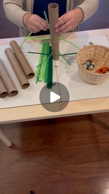 Madison Kent on Instagram: "Day 1 cardboard tube activities: toy rescue and threading. Toy rescues are a big hit in our house and with the green pipe cleaners these almost look like little trees! 🌳🌲

#recycledcrafts #recycledtoddleractivities #cardboardtubecrafts" Cardboard Tube Crafts, Christmas Art For Kids, Diy Toddler, Pipe Cleaners, Cardboard Tube, Recycled Crafts, Pipe Cleaner, Our House, Threading