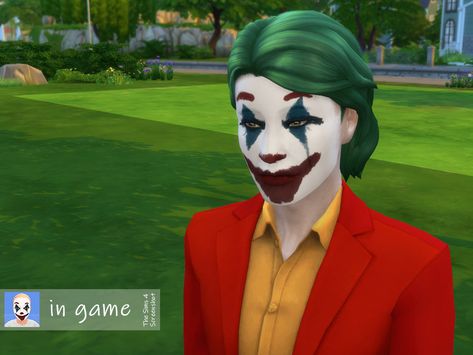 The Sims Resource - Joker face painting 2019 Joker Face Painting, Joker Face Paint, Joker Makeup, Makeup Cc, Joker Face, Natural Hair Updo, Clown Makeup, Sims Community, Electronic Art