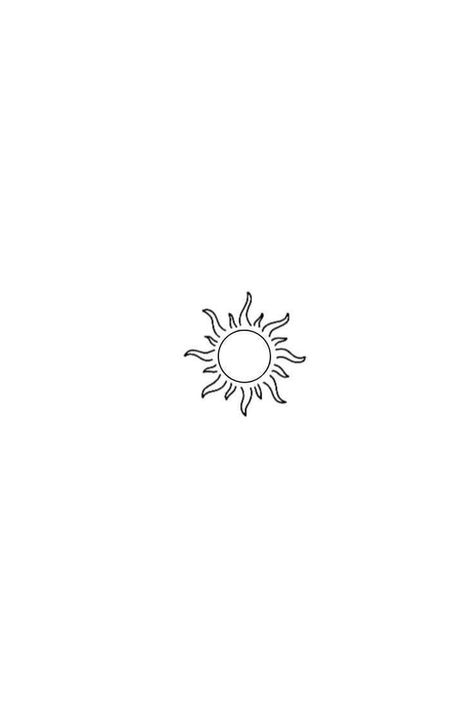 Line Work Sun Tattoo, Small Simplistic Tattoos, Sun Tattoo Aesthetic, Minimalistic Tattoos For Women, Minimalist Tattoo Aesthetic, Hawaii Tattoo Ideas, Small Sun Tattoo, Rapunzel Tattoo, Sol Aesthetic