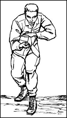 Figure 7-25. Knife fighter's stance. Angle Of Attack, Self Defense Moves, Martial Arts Techniques, Martial Arts Styles, Self Defense Tools, Abs And Cardio Workout, Survival Techniques, Save Your Life, Krav Maga