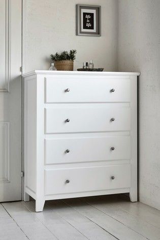 Chester Drawers Bedrooms, White Chest Of Drawers Bedroom, Chester Drawers, Indie Bedroom, Chest Of Drawers Bedroom, White Chest Of Drawers, White Room Decor, 4 Drawer Chest, Bedroom Chest Of Drawers