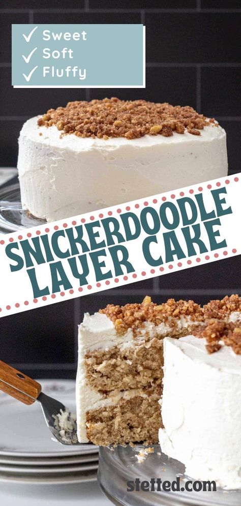 Snickerdoodle Casserole, Easy Snickerdoodle Cake, Snickerdoodle Cookie Cake Recipe, Snickerdoodle Cookie Cake, Snickerdoodle Cake Recipe, Diy Sugar Cookies, Snickerdoodle Cake, Doodle Cake, Cake Flour Substitute