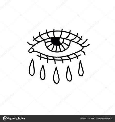 Eye With Tears Tattoo, Crying Eye Sketch, Traditional Eye Tattoo, Eye Stencil, Tattoos Masculinas, Eyeball Tattoo, Easy Tattoo, Patchwork Tattoo Ideas, Illustration Traditional