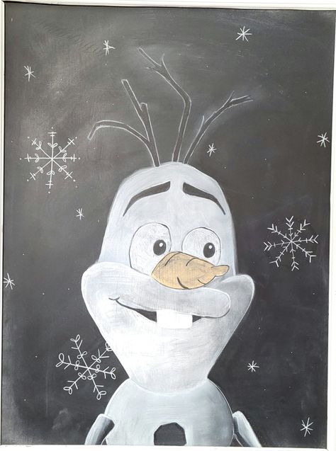 #Olaf #winter #chalkboard #chalkboardart Olaf Chalkboard Art, Chalkboard Snowman, Snowglobe Chalkboard Art, Winter Wonderland Chalkboard Art, Winter Themed Chalkboard Art, Winter Animals, Chalkboard Signs, Chalkboard Art, Olaf